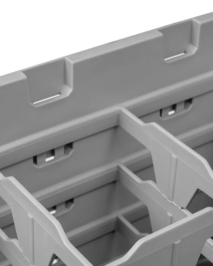 Giá Rửa Ly Camrack Cambro 10HS800151 - (4) Thanh Nối, 10 Ngăn, Màu Xám Nhạt