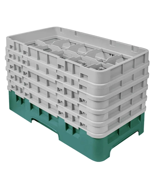 Giá Rửa Ly Camrack Cambro 10HS958119 - (5) Thanh Nối, 10 Ngăn, Màu Xanh Sherwood