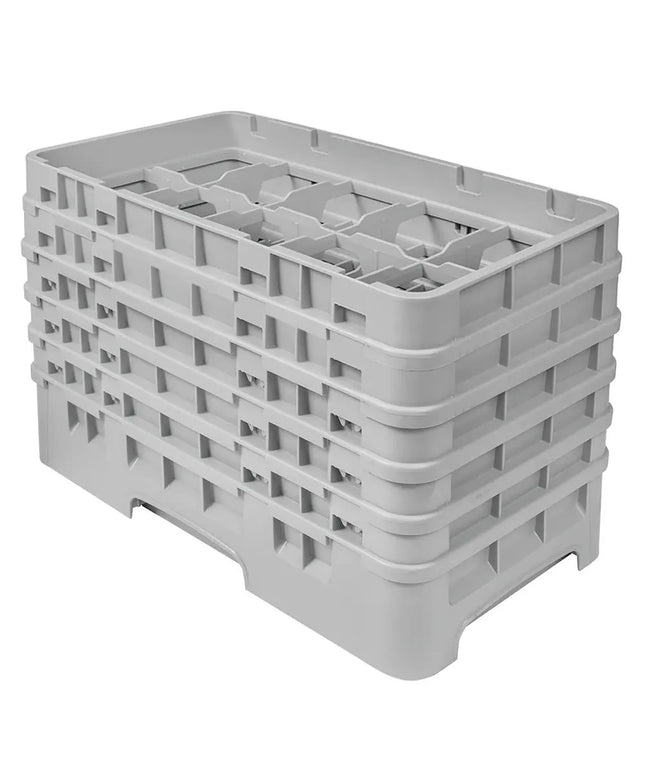Giá Rửa Ly Camrack Cambro 10HS958151 - (5) Thanh Nối, 10 Ngăn, Màu Xám Nhạt