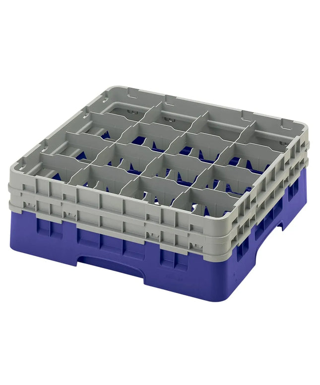 Giá Rửa Ly Camrack® Cambro 16S534186 16 Ngăn - (2) Thanh Nối Màu Xám, Xanh Navy