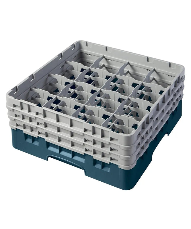 Giá Rửa Ly Camrack® Cambro 16S638414 16 Ngăn - (3) Thanh Nối Màu Xám, Xanh Ngọc