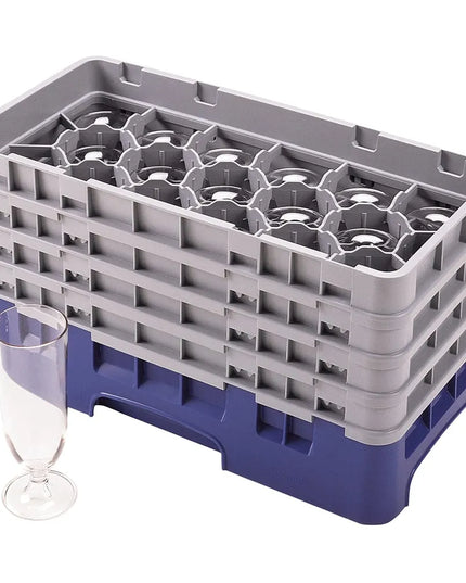 Giá Rửa Ly Camrack Cambro 17HS800186 - (4) Thanh Nối, 17 Ngăn, Màu Xanh Navy