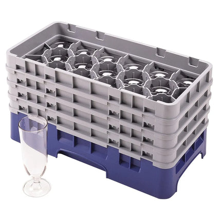 Giá Rửa Ly Camrack Cambro 17HS800186 - (4) Thanh Nối, 17 Ngăn, Màu Xanh Navy