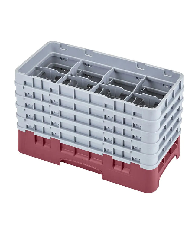 Giá Rửa Ly Camrack Cambro 17HS958416 - (5) Thanh Nối, 17 Ngăn, Màu Cranberry