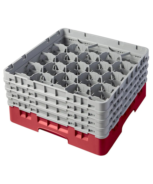 Giá Rửa Ly Camrack® Cambro 20S800163 20 Ngăn - (4) Thanh Nối Màu Xám, Đỏ