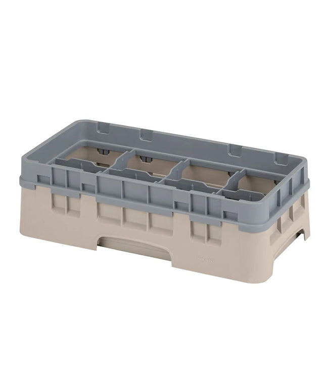 Giá Rửa Ly Camrack Cambro 8HS318184 Nửa Khay, 8 Ngăn, Có Thanh Nối, Beige