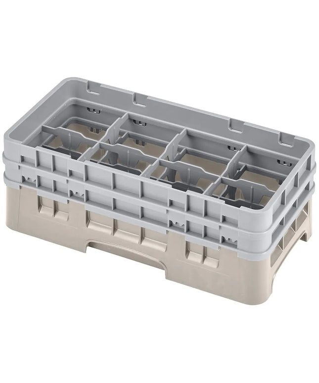 Giá Rửa Ly Camrack Cambro 8HS434184 Nửa Khay, (2) Thanh Nối, 8 Ngăn, Beige