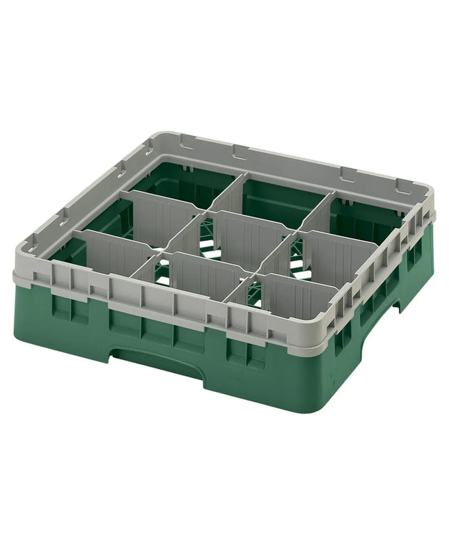 Giá Rửa Ly Camrack® Cambro 9S318119 9 Ngăn - (1) Thanh Nối Màu Xám, Xanh Sherwood
