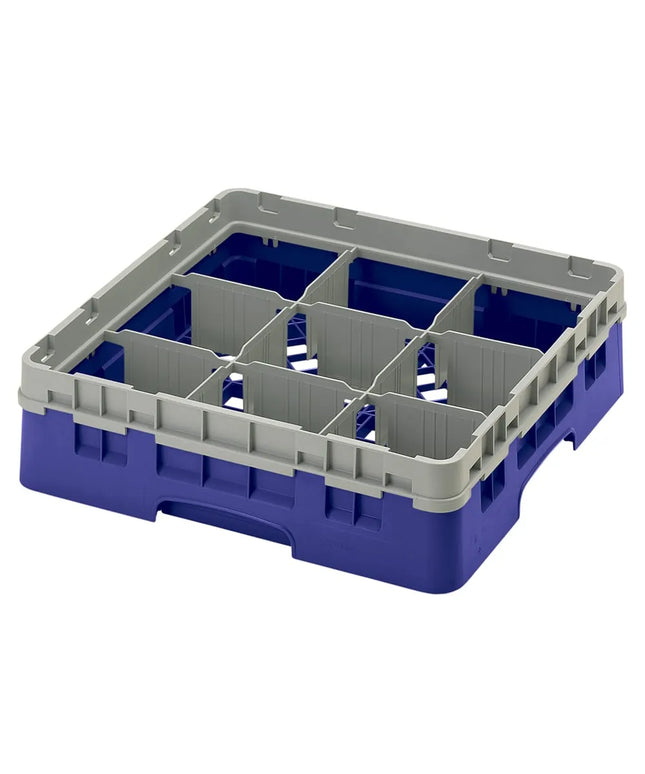 Giá Rửa Ly Camrack® Cambro 9S318186 9 Ngăn - (1) Thanh Nối Màu Xám, Xanh Navy