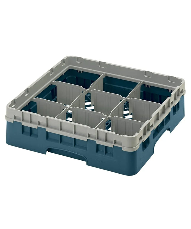 Giá Rửa Ly Camrack® Cambro 9S318414 9 Ngăn - (1) Thanh Nối Màu Xám, Xanh Ngọc