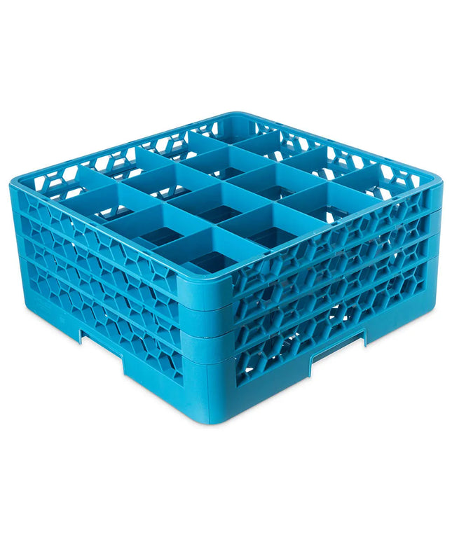 Giá Rửa Ly Carlisle OptiClean™ RG16-314 16 Ngăn - 3 Tầng Mở Rộng, Xanh Dương