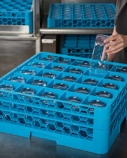 Giá Rửa Ly Carlisle OptiClean™ RG25-214 25 Ngăn - 2 Tầng Mở Rộng, Xanh Dương