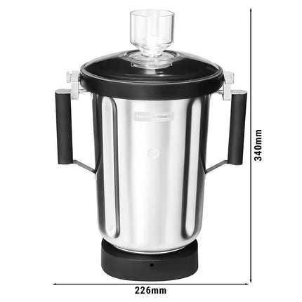 Hamilton Beach Commercial HAMILTON BEACH | Stainless Steel Blender Jug – 4 L – For FMHBC11S – With Clear Removable Lid, Measuring Cup & Blade