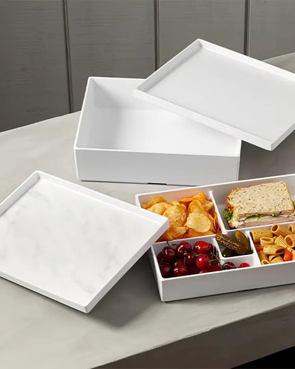 Hộp Cơm Bento American Metalcraft BB5WH 5 Ngăn 27.4 x 21 cm - Nhựa, Trắng