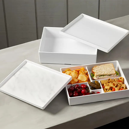 Hộp Cơm Bento American Metalcraft BB5WH 5 Ngăn 27.4 x 21 cm - Nhựa, Trắng