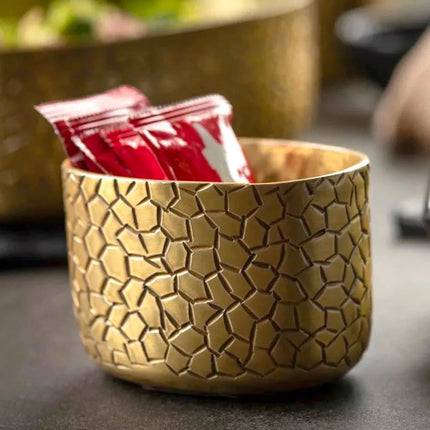 Hộp Đựng Đường Hình Bầu Dục Tablecraft 10742 Nhôm Màu Vàng