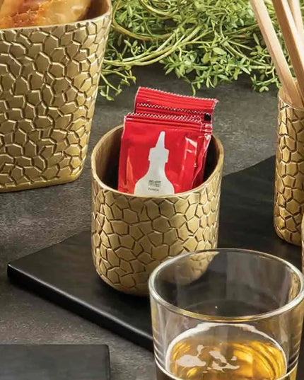 Hộp Đựng Đường Hình Bầu Dục Tablecraft 10742 Nhôm Màu Vàng