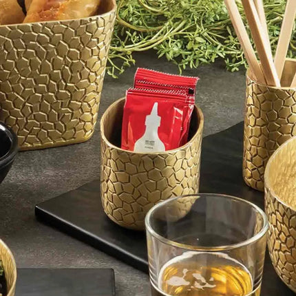 Hộp Đựng Đường Hình Bầu Dục Tablecraft 10742 Nhôm Màu Vàng