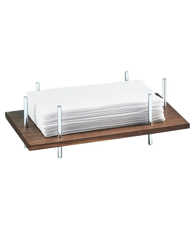 Hộp Đựng Khăn Ăn Cal-Mil 3718-49 Mid-Century Cho Khăn 10 x 20 cm, Đế Gỗ Khung Chrome