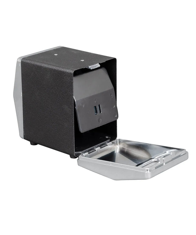 Hộp Đựng Khăn Ăn Để Bàn Vollrath 6509-06, 2 Mặt, Mặt Chrome, Đen
