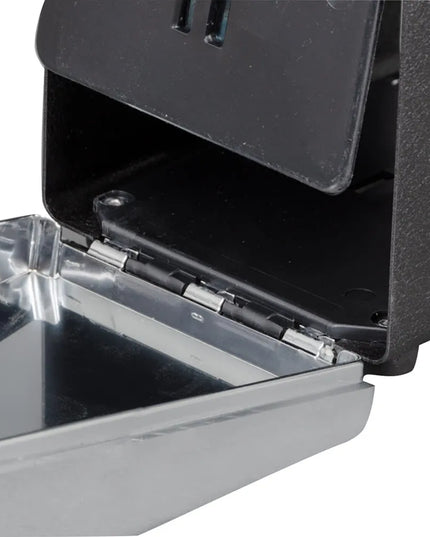 Hộp Đựng Khăn Ăn Để Bàn Vollrath 6509-06, 2 Mặt, Mặt Chrome, Đen