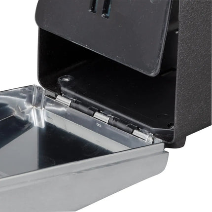 Hộp Đựng Khăn Ăn Để Bàn Vollrath 6509-06, 2 Mặt, Mặt Chrome, Đen