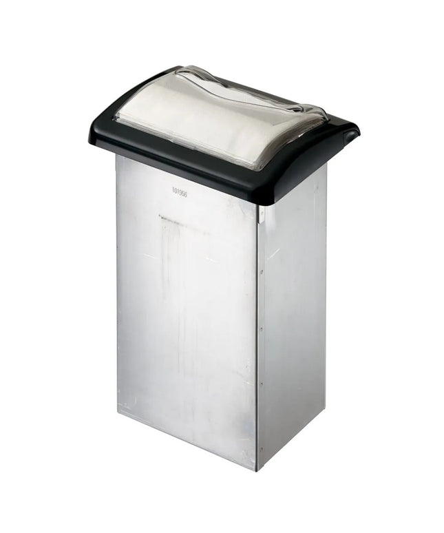 Hộp Đựng Khăn Ăn Gấp Đầy San Jamar H2005CLBK 750 Tờ, Âm Quầy, Đen/Trong Suốt & Inox