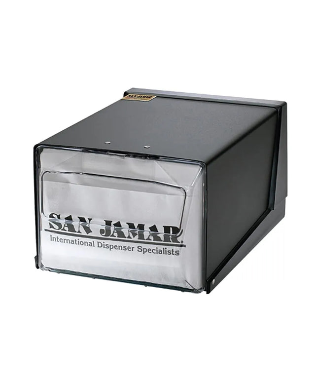 Hộp Đựng Khăn Ăn Gấp Đầy San Jamar H3001CLBK 300 Tờ, Để Quầy, Trong Suốt & Đen