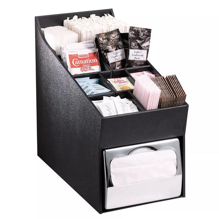 Hộp Đựng Khăn Ăn, Gia Vị & Ống Hút Dispense-Rite NLO-ADNH, Khăn Gấp Đầy, Đen