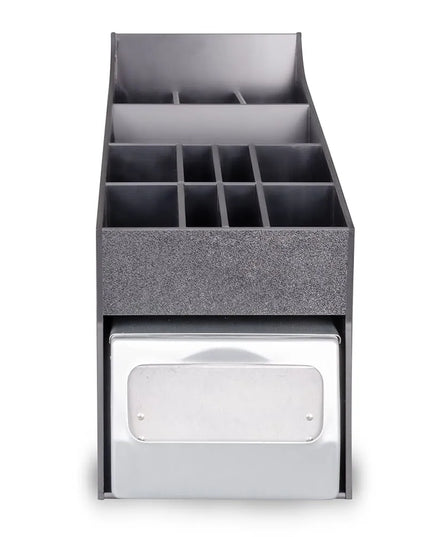 Hộp Đựng Khăn Ăn, Gia Vị & Ống Hút Dispense-Rite NLO-ADNH, Khăn Gấp Đầy, Đen