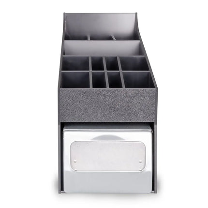 Hộp Đựng Khăn Ăn, Gia Vị & Ống Hút Dispense-Rite NLO-ADNH, Khăn Gấp Đầy, Đen