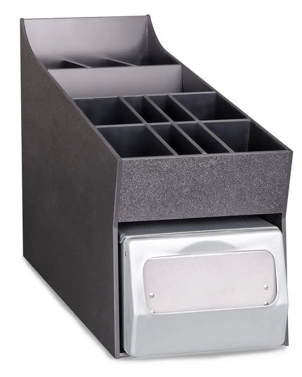 Hộp Đựng Khăn Ăn, Gia Vị & Ống Hút Dispense-Rite NLO-ADNH, Khăn Gấp Đầy, Đen