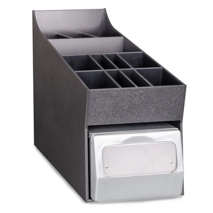 Hộp Đựng Khăn Ăn, Gia Vị & Ống Hút Dispense-Rite NLO-ADNH, Khăn Gấp Đầy, Đen