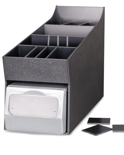Hộp Đựng Khăn Ăn, Gia Vị & Ống Hút Dispense-Rite NLO-ADNH, Khăn Gấp Đầy, Đen