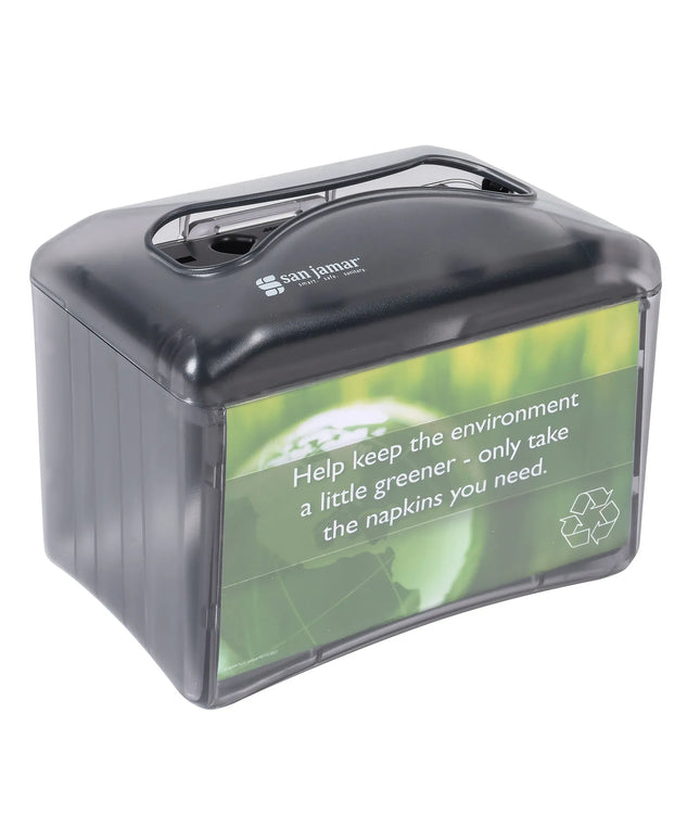 Hộp Đựng Khăn Ăn Mini/Gấp Đôi San Jamar H4004TBK 250 Tờ, Để Bàn, Có Khe Quảng Cáo, Black Pearl