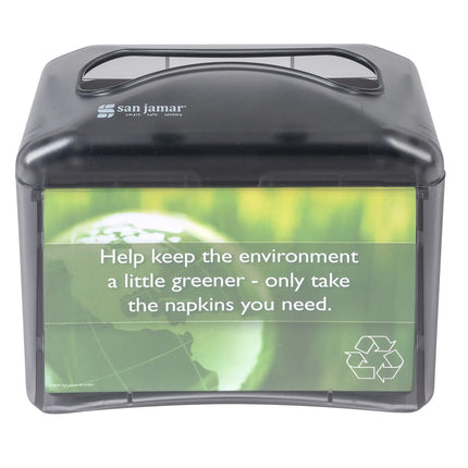 Hộp Đựng Khăn Ăn Mini/Gấp Đôi San Jamar H4004TBK 250 Tờ, Để Bàn, Có Khe Quảng Cáo, Black Pearl