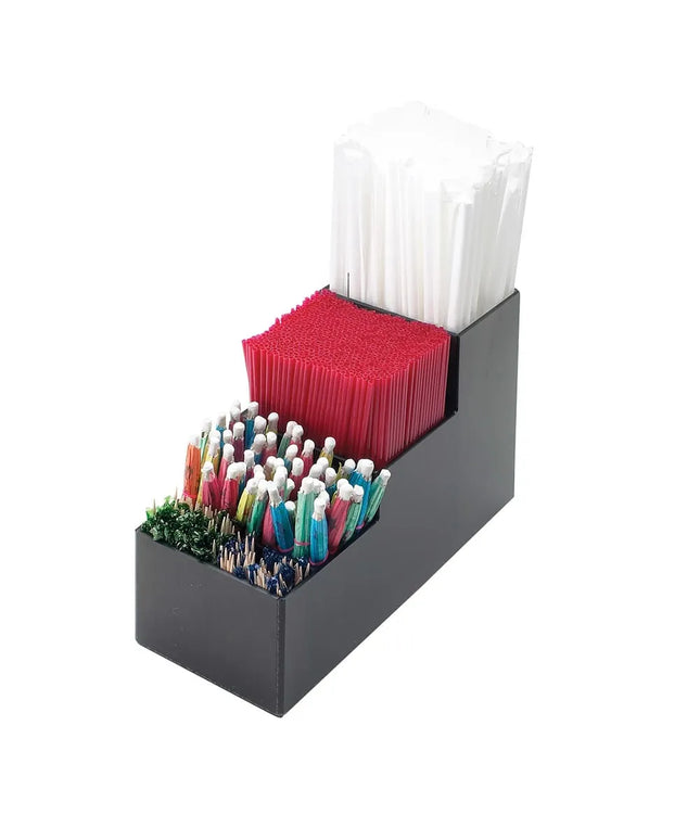 Hộp Đựng Ống Hút 5 Ngăn Cal-Mil 213 8.9 x 23.5 x 13.3 cm, Màu Đen