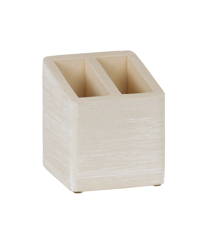 Hộp Đựng Ống Hút Và Que Khuấy 2 Ngăn Cal-Mil 22429-113 12.7 x 12.7 x 14 cm, Trắng Wash