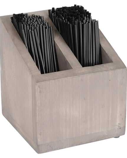 Hộp Đựng Que Khuấy 2 Ngăn Cal-Mil 3308-110 13.3 x 13.3 x 14 cm, Gray Wash