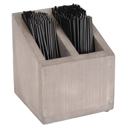 Hộp Đựng Que Khuấy 2 Ngăn Cal-Mil 3308-110 13.3 x 13.3 x 14 cm, Gray Wash