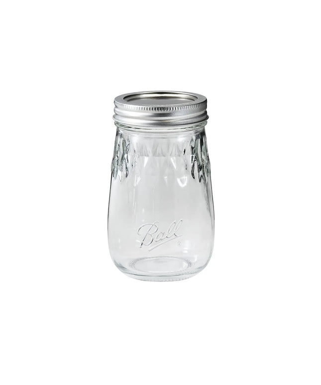Hũ Mason Thủy Tinh Ball 1440061199 473 ml Flute Nắp Vòng - Miệng Rộng Vừa