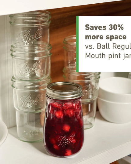 Hũ Mason Thủy Tinh Ball 2134924 480 ml Nắp Vặn - Miệng Rộng