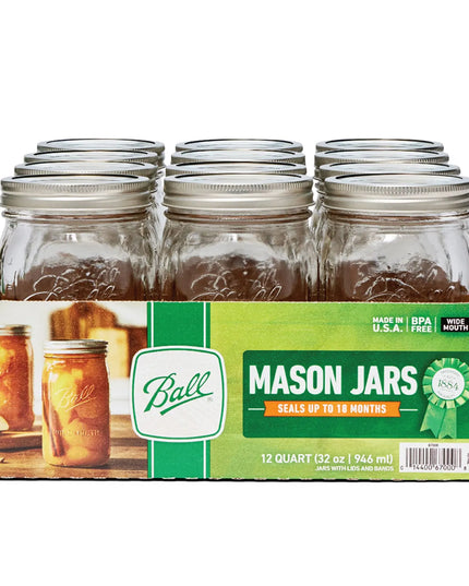 Hũ Mason Thủy Tinh Ball 67000 960 ml Nắp SureTight™ - Miệng Rộng