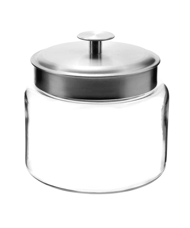 Hũ Thủy Tinh Anchor Hocking 95540AHG17 Mini Montana 1892 ml Nắp Kim Loại Nhôm Mờ