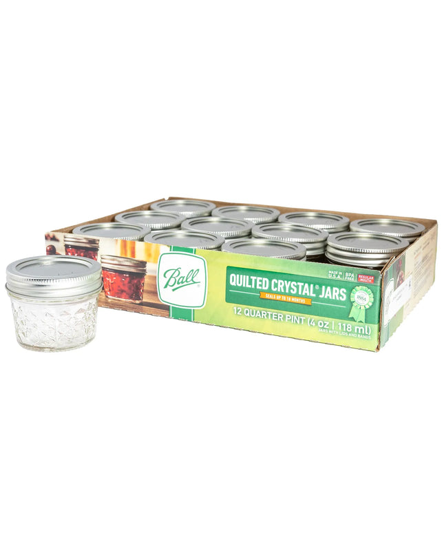 Hũ Thủy Tinh Đựng Mứt Ball 1440080400 120 ml Họa Tiết Quilted Nắp Vặn - Miệng Thường