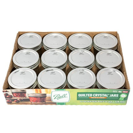 Hũ Thủy Tinh Đựng Mứt Ball 1440080400 120 ml Họa Tiết Quilted Nắp Vặn - Miệng Thường