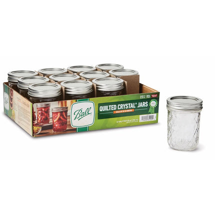 Hũ Thủy Tinh Đựng Mứt Ball 1440081200 240 ml Họa Tiết Quilted Nắp Vặn - Miệng Thường