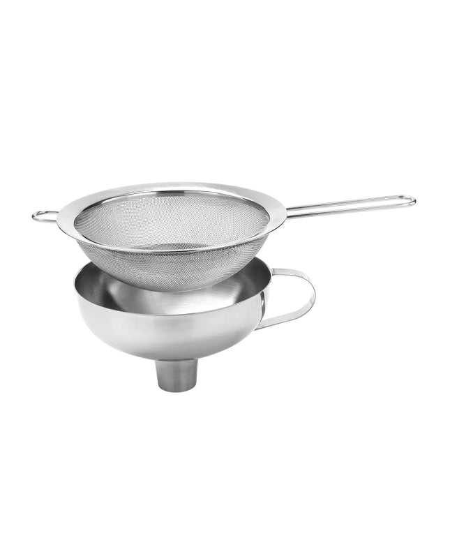 iSi | Funnel with Sieve – 2-Piece Set – Stainless Steel