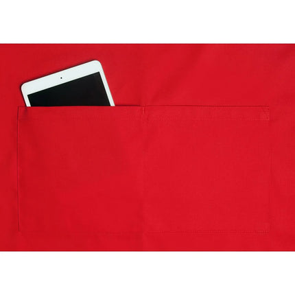 KARLOWSKY | Basic Chef Bib Apron with 2-Section Pocket – Red - 75×90 cm - Poly-Cotton 65/35