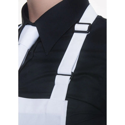 KARLOWSKY | Basic Chef Bib Apron with 2-Section Pocket – White - 75×90 cm - Poly-Cotton 65/35